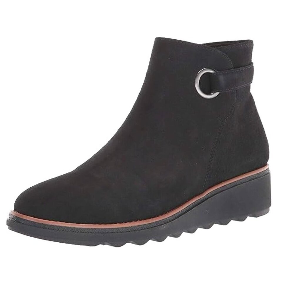 Genuine Suede Leather Clarks Womens Sharon Spring Booties -  Size 8.5